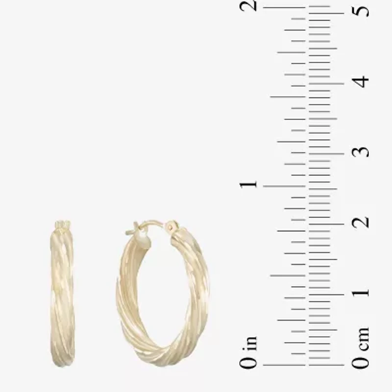 Diamond-Cut 14K Yellow Gold 15mm Twisted Hoop Earrings