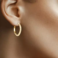 Diamond-Cut 14K Yellow Gold 22.95mm Knife-Edge Hoop Earrings