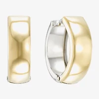 Womens 18K Two Tone Gold 14.2mm Hoop Earrings