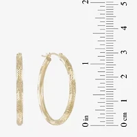 Diamond-Cut Candy Stripe Hoop Earrings 10K Gold