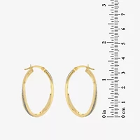 18K Gold Over Silver 35mm Glitter Hoop Earrings