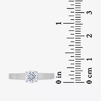 Womens 1 CT. T.W. White Zirconia Sterling Silver Round Solitaire Engagement Ring