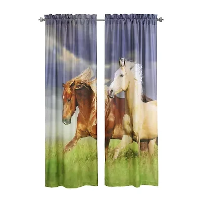 Habitat Photo Real Rod Pocket Light-Filtering Set of 2 Curtain Panel