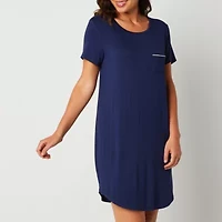 Liz Claiborne Cool and Calm Womens Crew Neck Short Sleeve Nightshirt