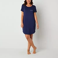 Liz Claiborne Cool and Calm Womens Crew Neck Short Sleeve Nightshirt