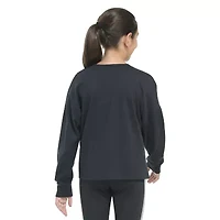 adidas Big Kid Girls Crew Neck Long Sleeve Regular Fit Graphic T-Shirt