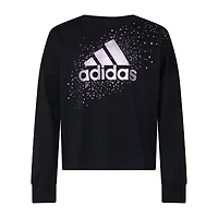 adidas Big Kid Girls Crew Neck Long Sleeve Regular Fit Graphic T-Shirt