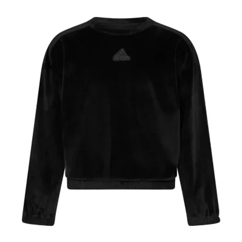 adidas Big Kid Girls Crew Neck Embroidered Long Sleeve Sweatshirt