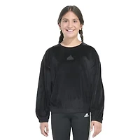 adidas Big Kid Girls Crew Neck Embroidered Long Sleeve Sweatshirt