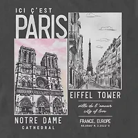 Mens Short Sleeve Paris Graphic T-Shirt