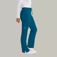 Skechers Sk201 Reliance 3-Pocket Mid-Rise Straight Leg Womens Petite Tag Free Stretch Fabric Moisture Wicking Scrub Pant