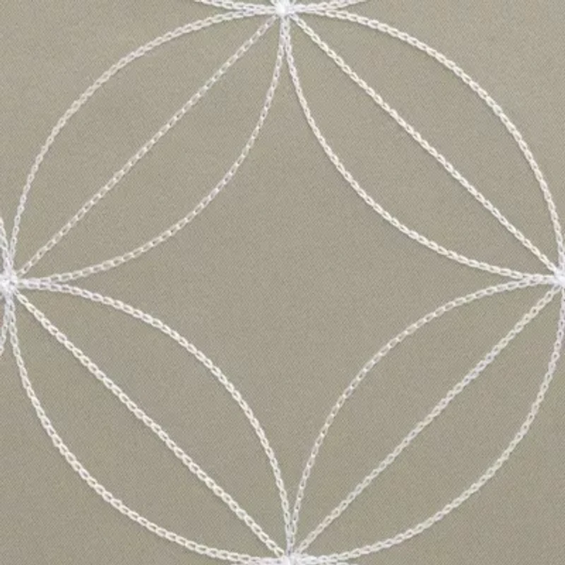 Regal Home Perth Geometric Embroidery Rod Pocket Blackout Set of 2 Curtain Panel