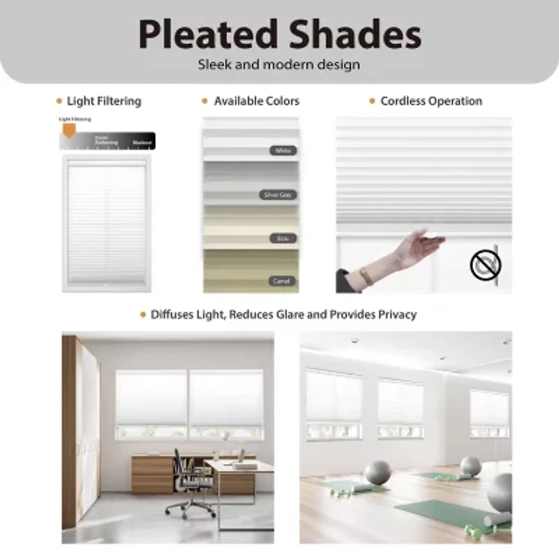 Cut-to-Width 1" Cordless Pleated Shade