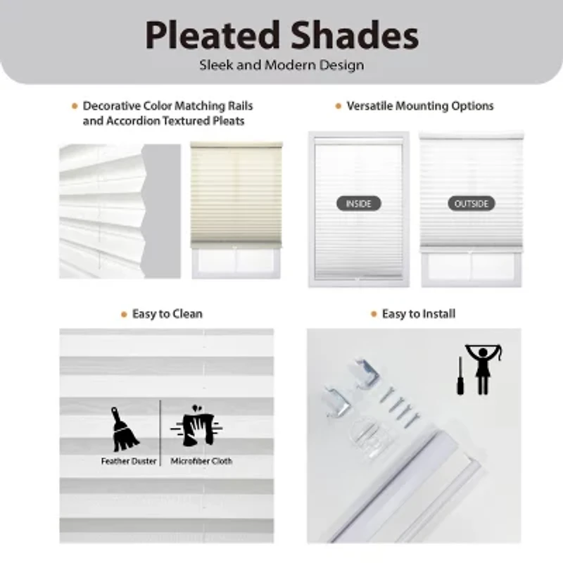 Cut-to-Width 1" Cordless Pleated Shade
