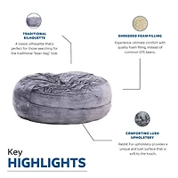 Sealy® Bala Faux Fur Memory Foam Bean Bag Chair