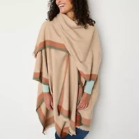 Liz Claiborne Plaid Wrap With Border Wrap
