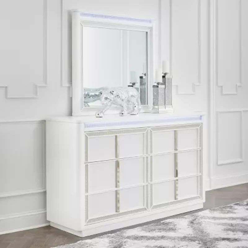 Signature Design by Ashley Chalanna 6-Drawer Dresser with Mirror