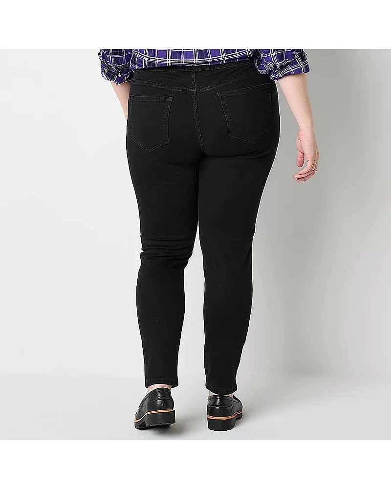 St. John's Bay Pull On Womens Plus Mid Rise Jegging Jean