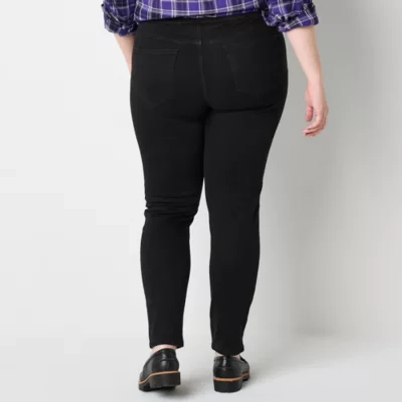 St. John's Bay Plus Pull On Womens Mid Rise Jegging Jean