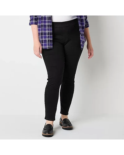 St. John's Bay Pull On Womens Plus Mid Rise Jegging Jean