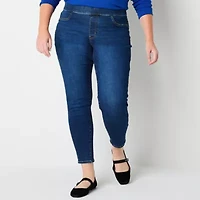 St. John's Bay Pull On Womens Plus Mid Rise Jegging Jean