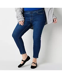St. John's Bay Pull On Womens Plus Mid Rise Jegging Jean