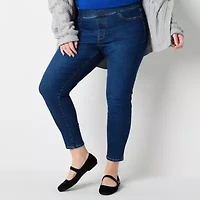 St. John's Bay Pull On Womens Plus Mid Rise Jegging Jean