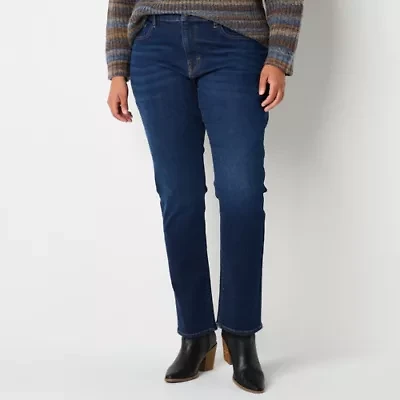 a.n.a Womens High Rise Straight Leg Jean