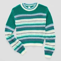 Thereabouts Little & Big Kid Girls Crew Neck Long Sleeve Pullover Sweater