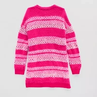 Thereabouts Little & Big Kid Girls Long Sleeve Open Front Striped Cardigan