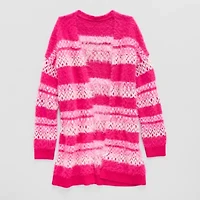Thereabouts Little & Big Kid Girls Long Sleeve Open Front Striped Cardigan