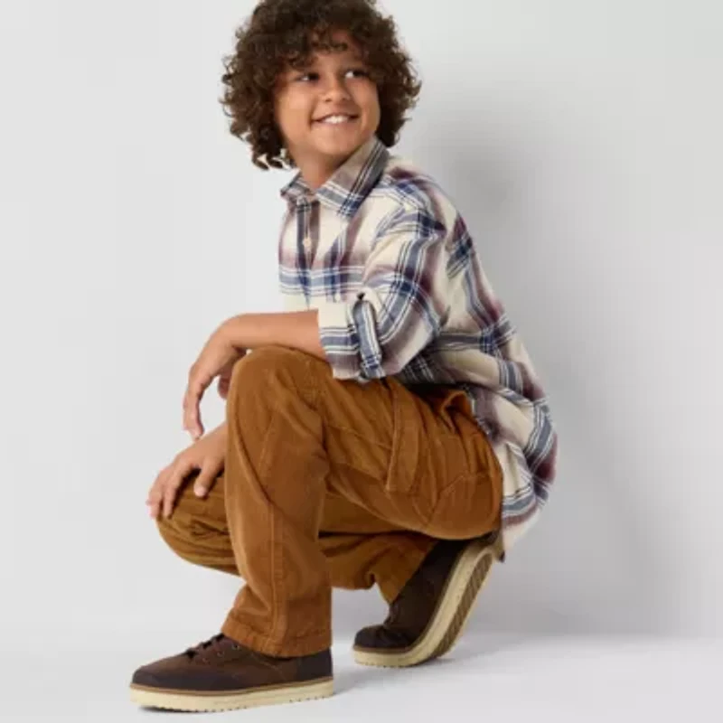 Thereabouts Pull-On Corduroy Little & Big Kid Boys Stretch Fabric Adjustable Waist Straight Cargo Pant