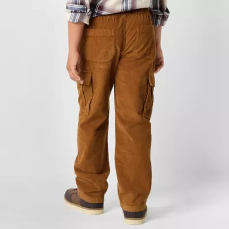 Thereabouts Pull-On Corduroy Little & Big Kid Boys Stretch Fabric Adjustable Waist Straight Cargo Pant