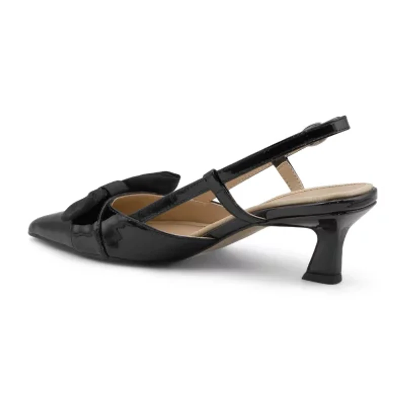 Adrienne Vittadini  Sapphire Womens Pointed Closed Toe Kitten Heel Pumps