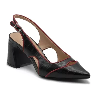 Charles David Anstead Womens Pointed Closed Toe Block Heel Pumps
