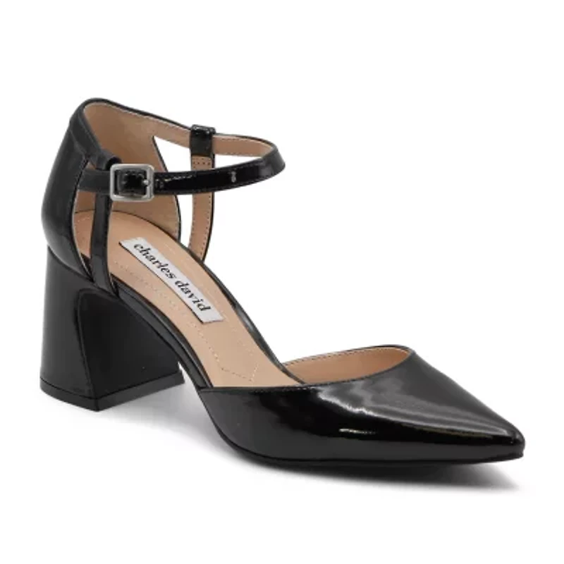 Charles David Aveena Womens Pointed Closed Toe Block Heel Pumps