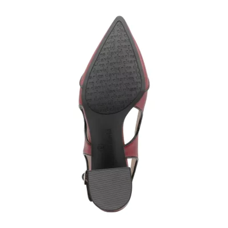 Charles David Anstead Womens Pointed Closed Toe Block Heel Pumps