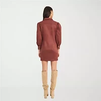 Clover And Sloane Womens Long Sleeve Shirt Dress