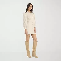 Clover And Sloane Womens Long Sleeve Shirt Dress