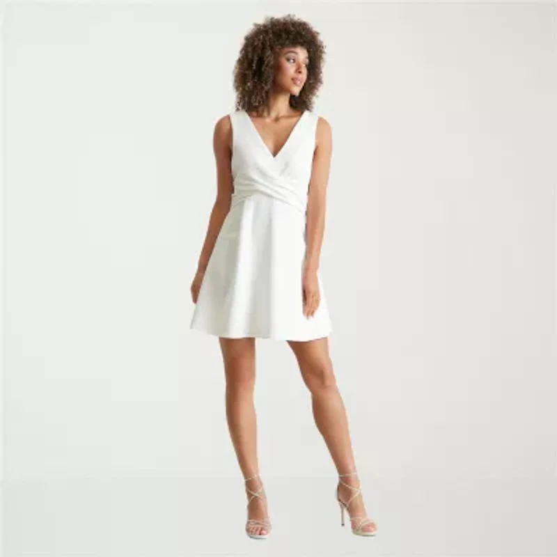 Clover And Sloane Womens Sleeveless Fit + Flare Dress
