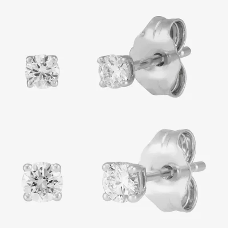 H-I, Si2 1/3 CT. T.W. Lab Grown White Diamond 10K White Gold 2.5mm Round Stud Earrings