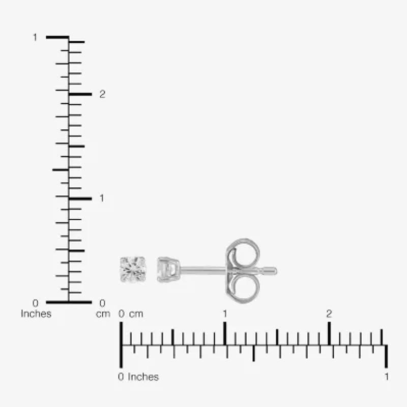 H-I, Si2 1/3 CT. T.W. Lab Grown White Diamond 10K White Gold 2.5mm Round Stud Earrings