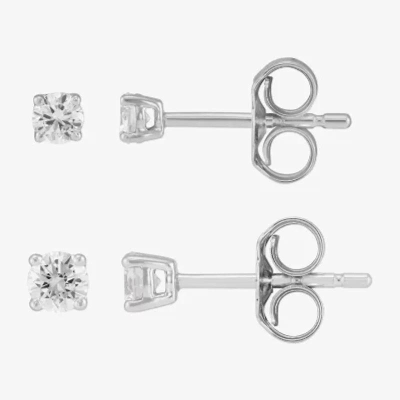 H-I, Si2 1/3 CT. T.W. Lab Grown White Diamond 10K White Gold 2.5mm Round Stud Earrings