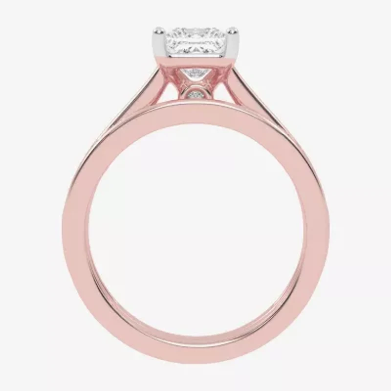 (G / Vs2-Si1) Womens 1 1/2 CT. T.W. Lab Grown White Diamond 10K Rose Gold Side Stone Bridal Set