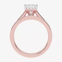 (G / Vs2-Si1) Womens 1 1/2 CT. T.W. Lab Grown White Diamond 10K Rose Gold Side Stone Bridal Set
