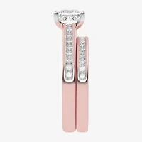 (G / Vs2-Si1) Womens 1 1/2 CT. T.W. Lab Grown White Diamond 10K Rose Gold Side Stone Bridal Set