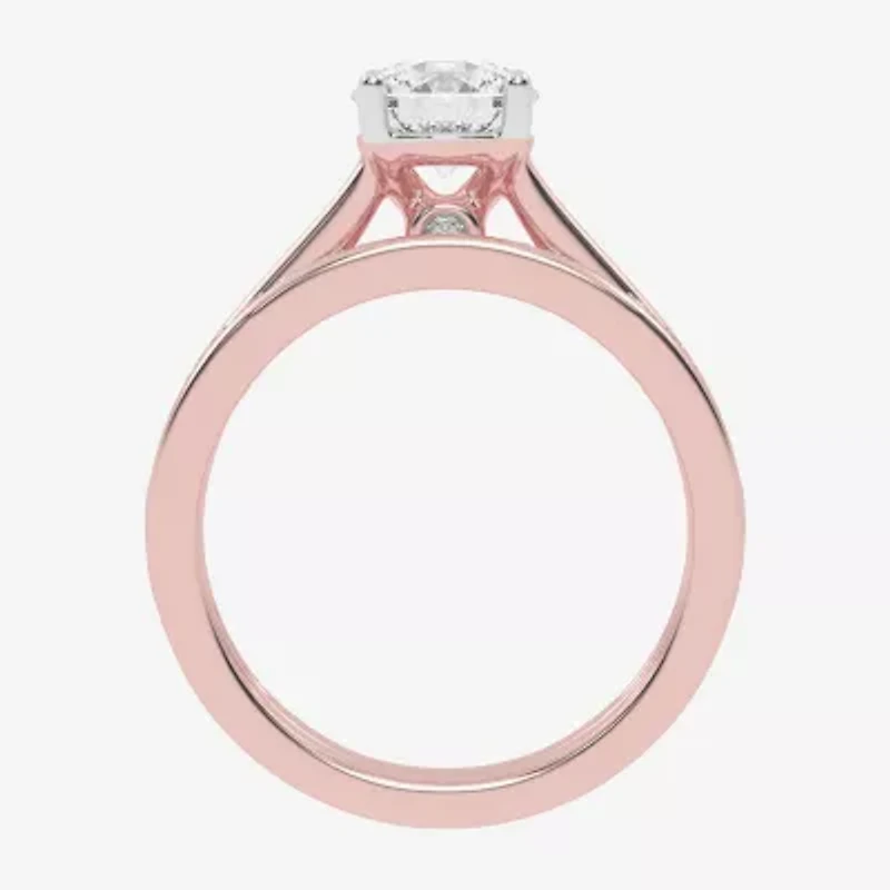 (G / Vs2-Si1) Womens 1 1/2 CT. T.W. Lab Grown White Diamond 10K Gold Round Side Stone Bridal Set