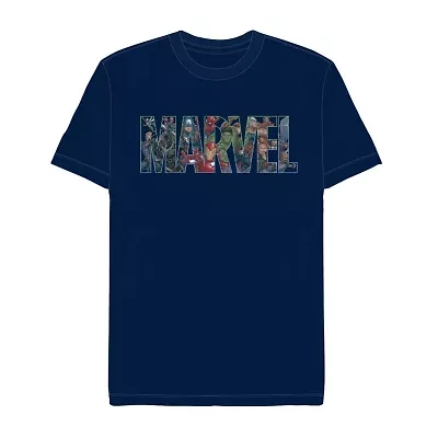 Mens Crew Neck Short Sleeve Regular Fit Marvel Graphic T-Shirt