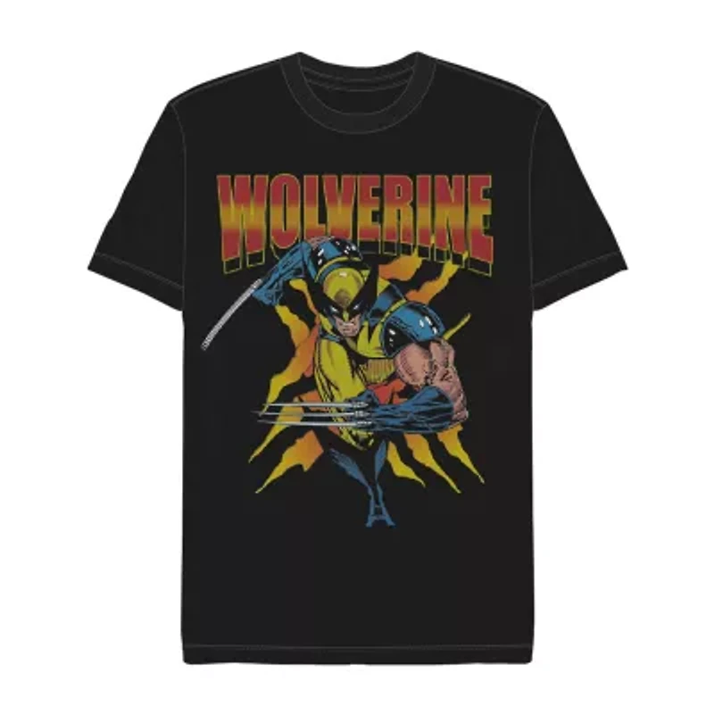 Mens Crew Neck Short Sleeve Regular Fit Marvel Graphic T-Shirt