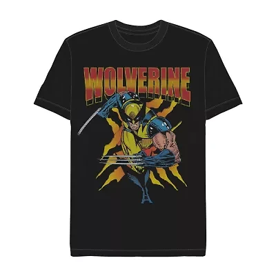 Mens Crew Neck Short Sleeve Regular Fit Marvel Graphic T-Shirt
